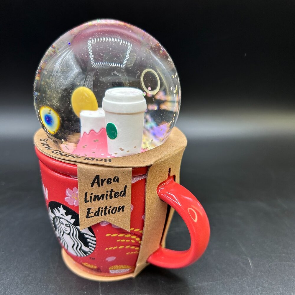 Starbucks Japan Snow Globe Mug 89mL Mt. Fuji Limited Edition New - Picture 4 of 11